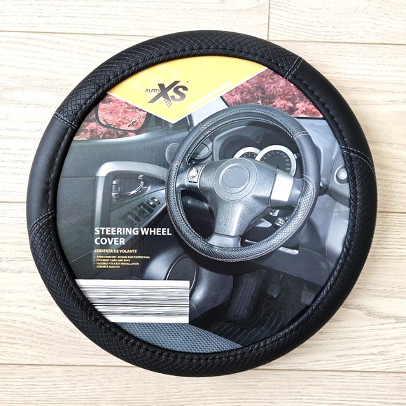 Steering Wheel Cover Auto XS Car Accessories Durable Quality Fits Most Cars SUVs - Picture 1 of 9